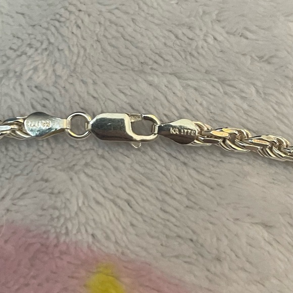 Silver 24” Solid Rope Chain 925 4mm thick Italy - Picture 13 of 15